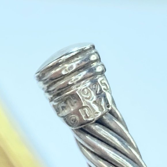 David Yurman Sterling 925 18K station Rope Cable cuff bangle 28.4g 7.5" JR7989 - Picture 7 of 11